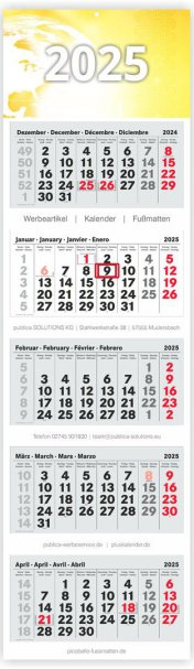 5-Monatskalender Monats Kalender PLUS 2025