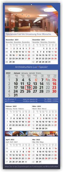 7-Monats-4-Block-Kalender Monats Kalender 2025
